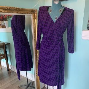Banana Republic cotton purple wrap dress